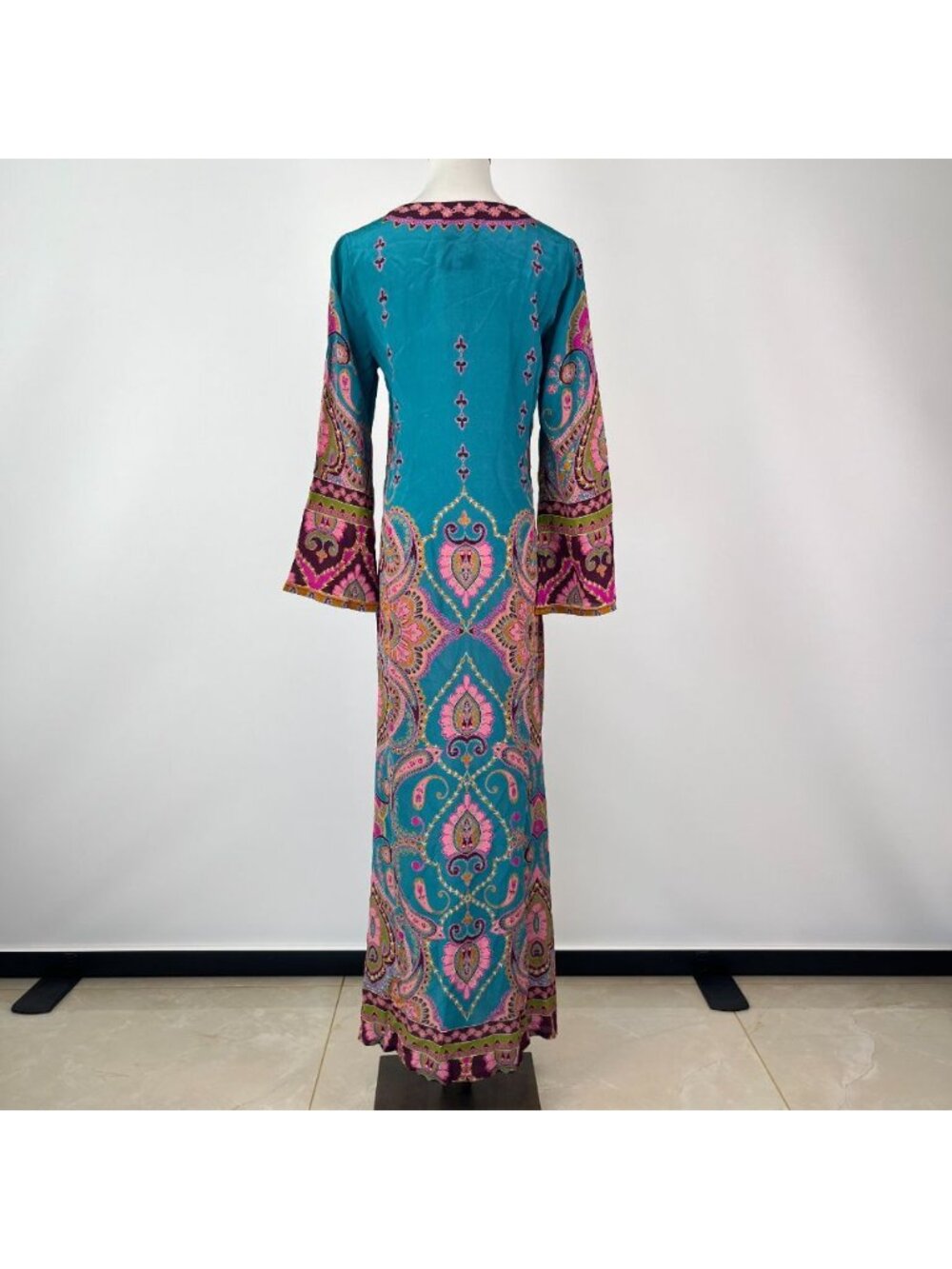 $448 NWOT JOHNNY WAS Judith Silk Floral Maxi Dress Size M - Picture 6 of 14